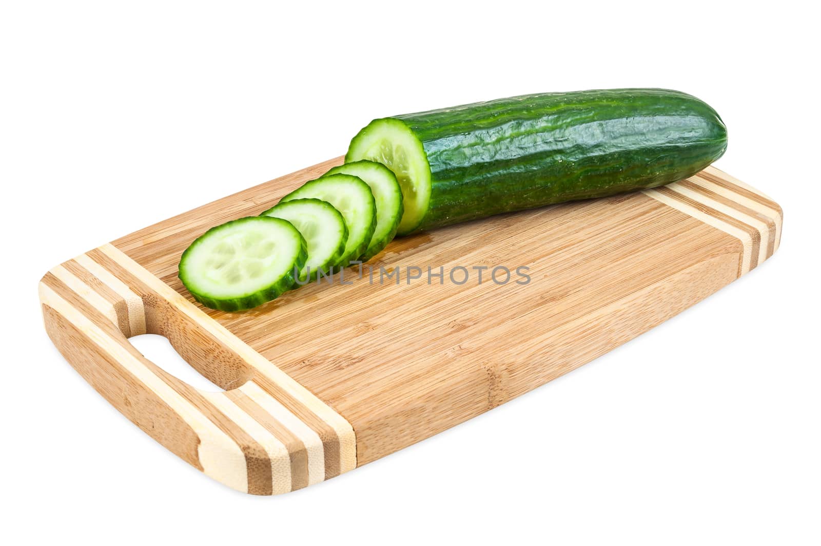 Cut cucumber on cutting board by mkos83