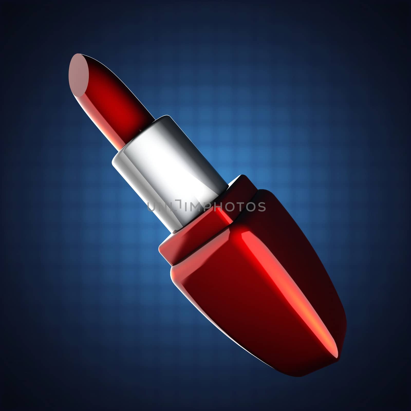 glossy red lipstick