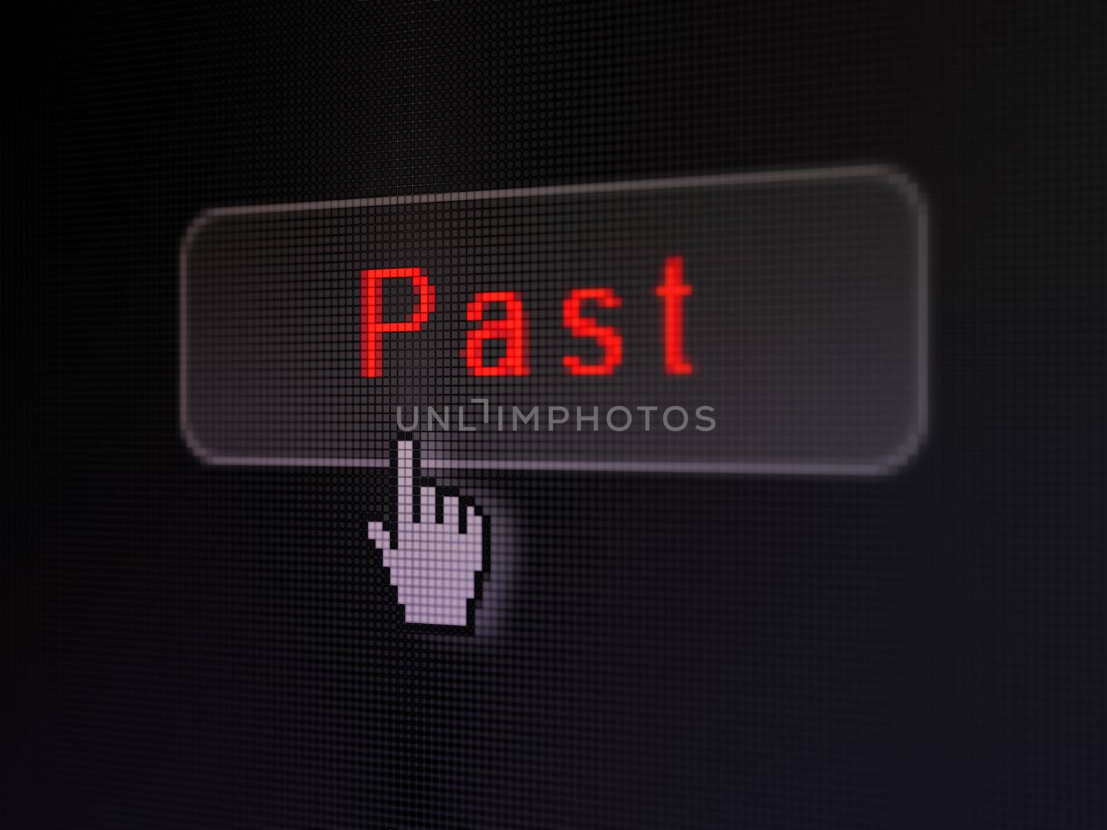 Time concept: Past on digital button background by maxkabakov