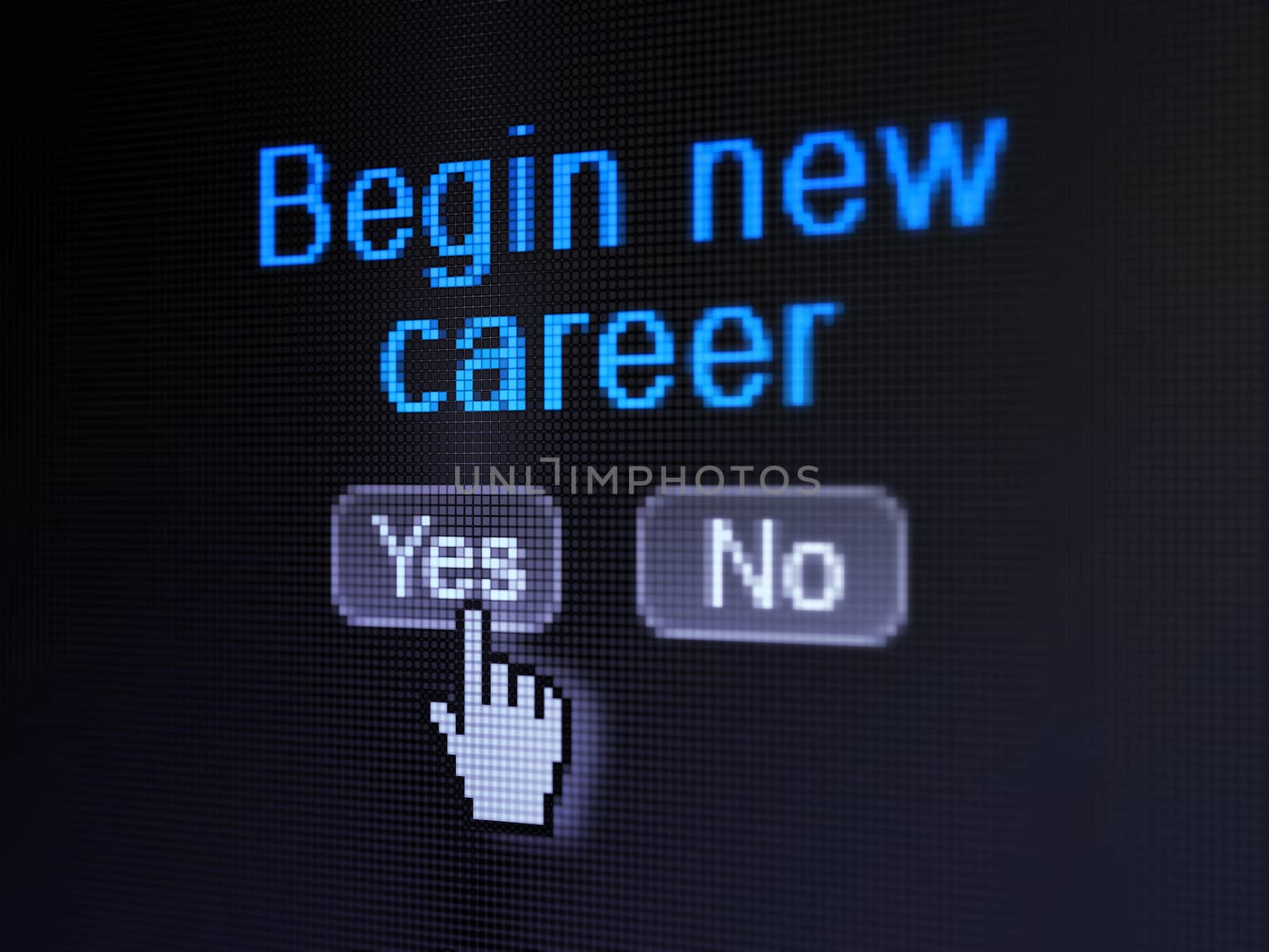 Business concept: Begin New Career on digital computer screen by maxkabakov