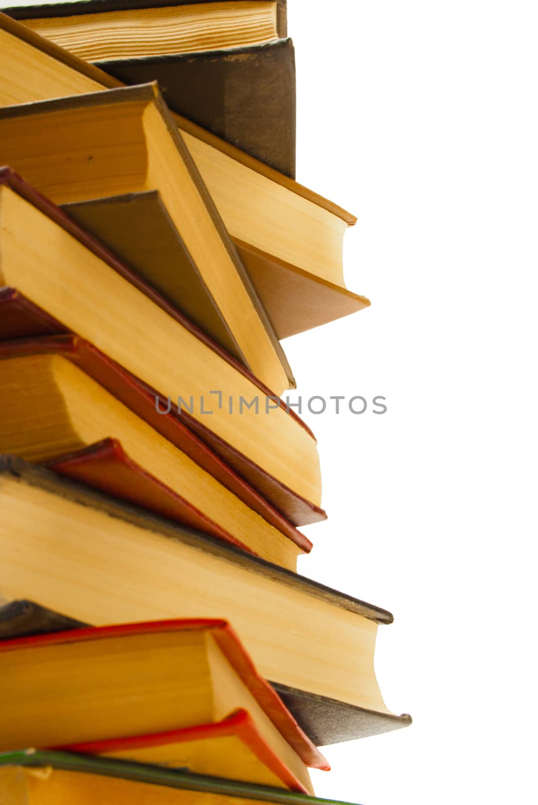 Stack of Old Books isolated on white