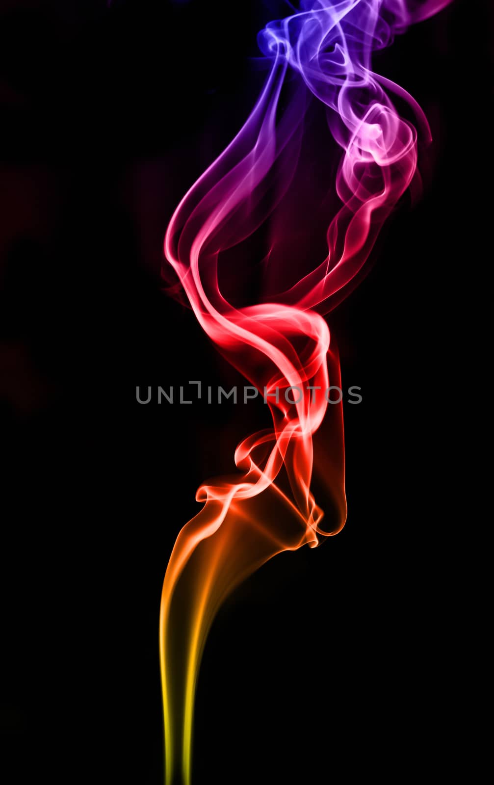 textured of colorful incense smoke on dark background