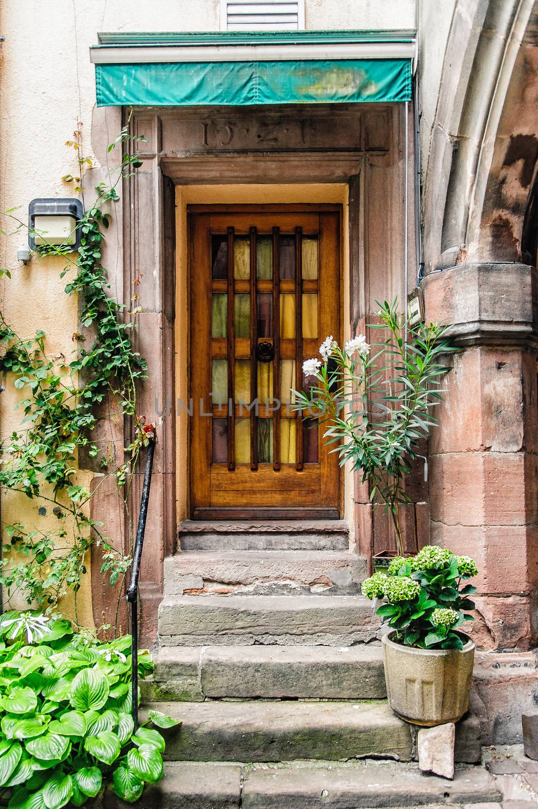 Doorway of a Beautiful Old House in Alsace, France