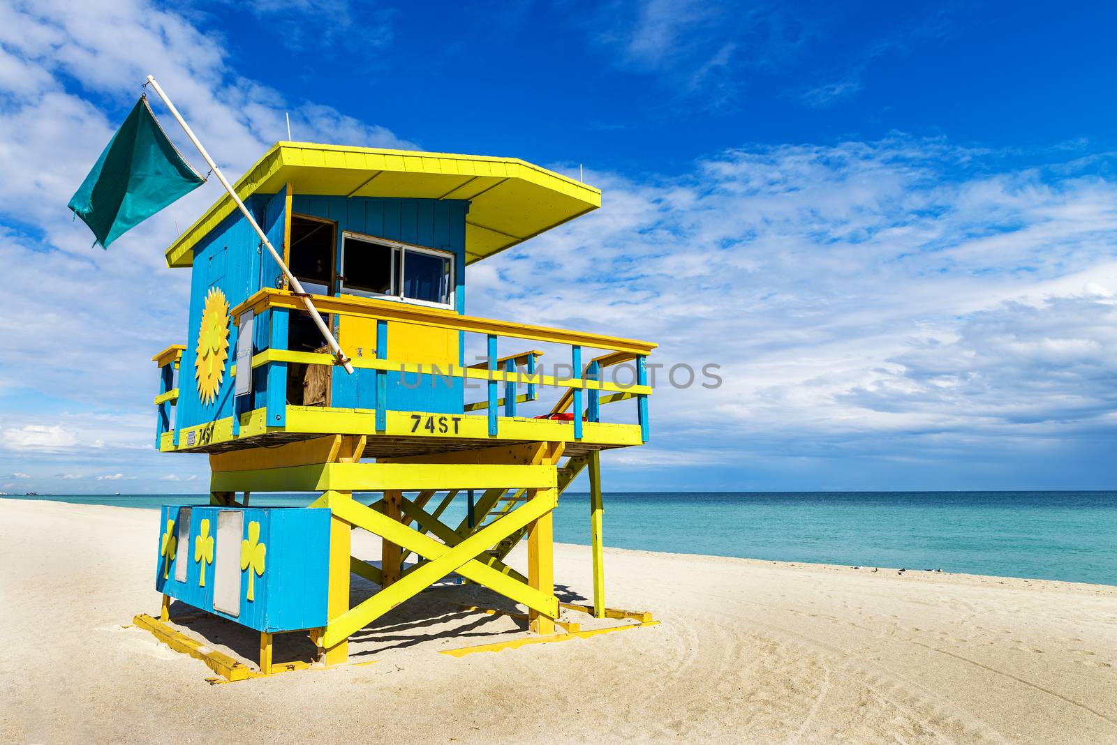 Colorful Lifeguard Tower in South Beach, Miami Beach, Florida, USA 