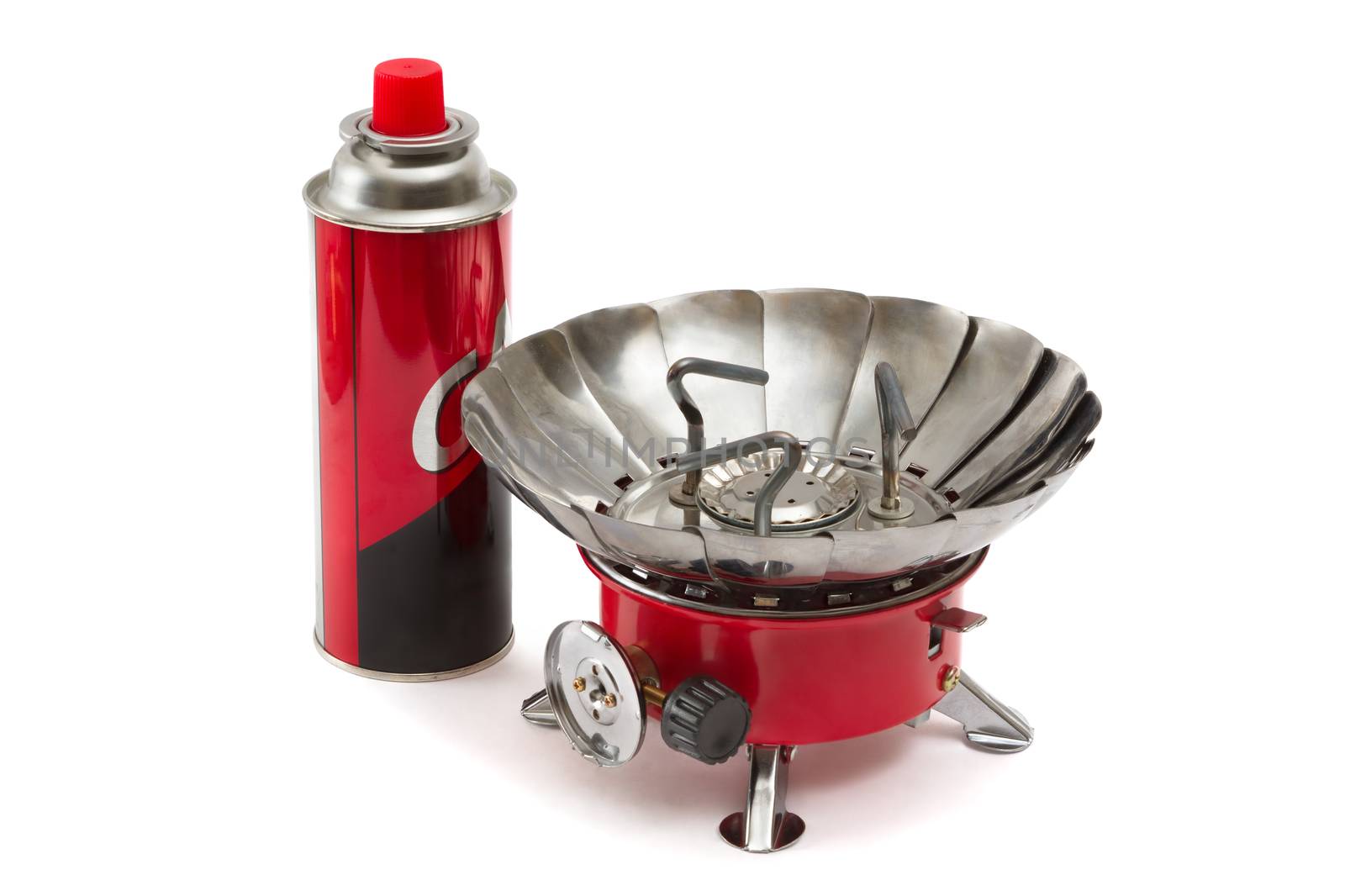 portable gas stove it is isolated on a white background