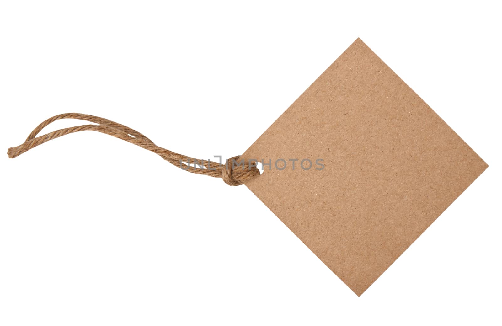 Blank tag tied with brown string