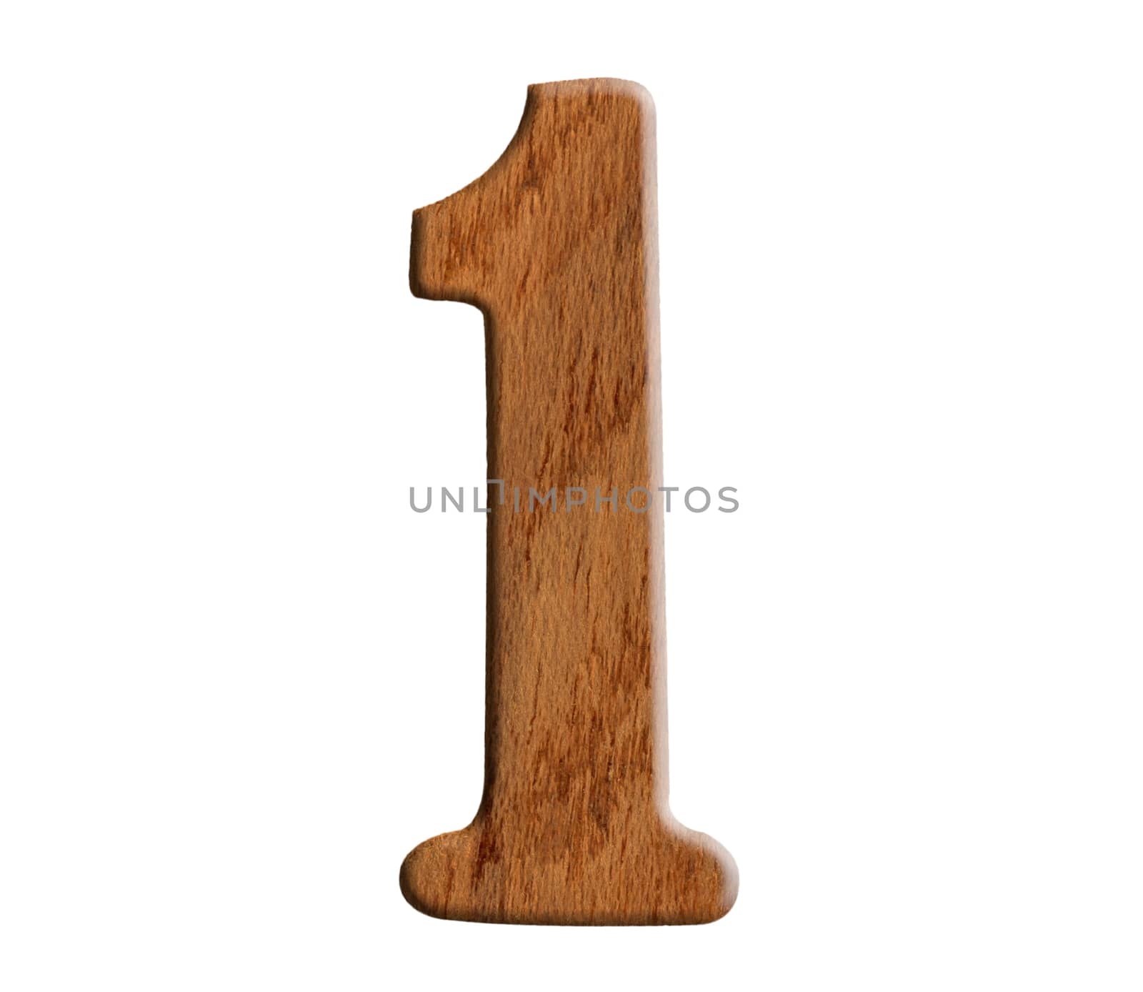 Alphabet made from wood, isolated on white background.
