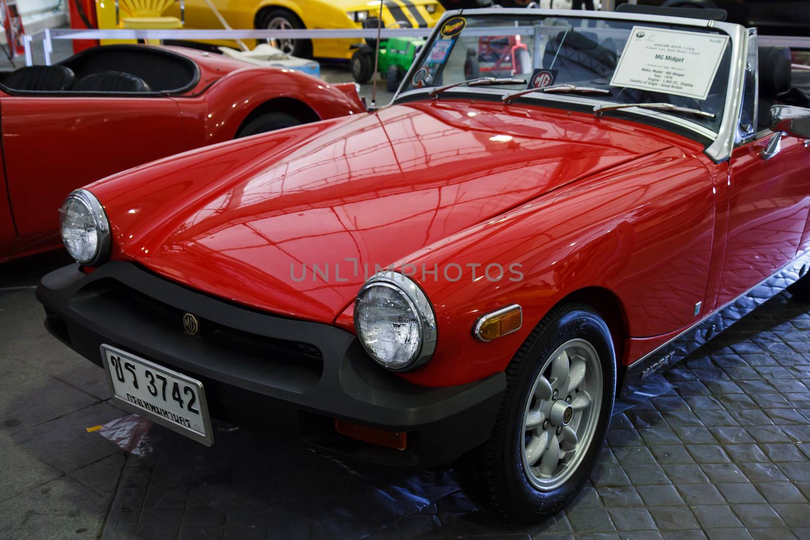 BANGKOK - JUNE 22 MG Midget on display at The 36th Bangkok Vintage Car Concours on June 22, 2012 in Bangkok, Thailand