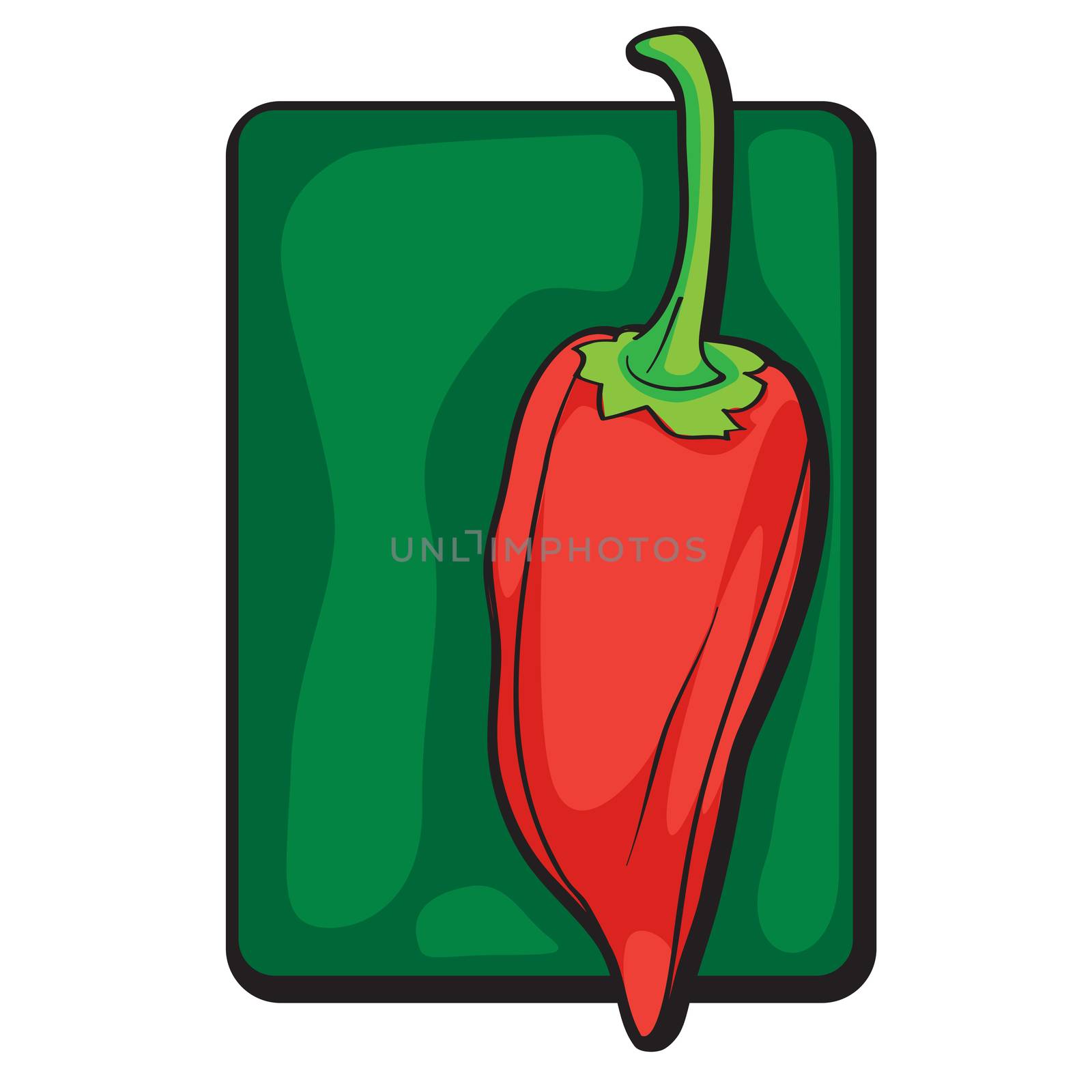 Chilli pepper clip art, hand drawn cartoon ilustration isolated on white