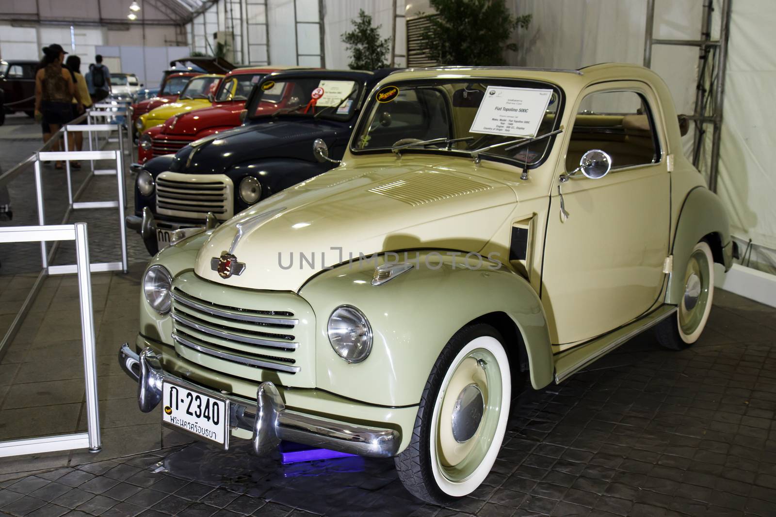 BANGKOK - JUNE 22 Fiat Topolino 500C Year 1949 , 500 CC , Italy on display at The 36th Bangkok Vintage Car Concours on June 22, 2012 in Bangkok, Thailand