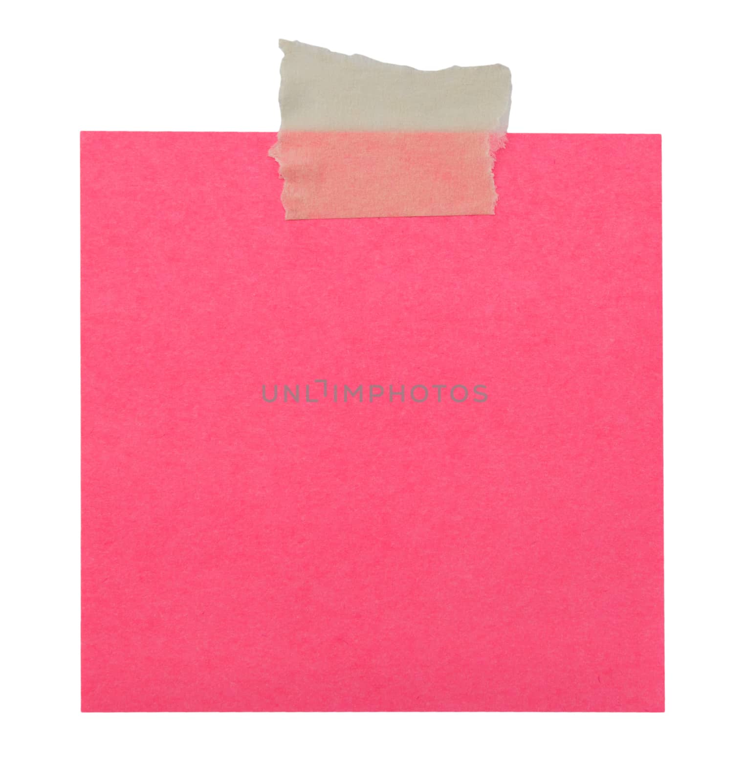 close up of a yellow note paper on white background 
