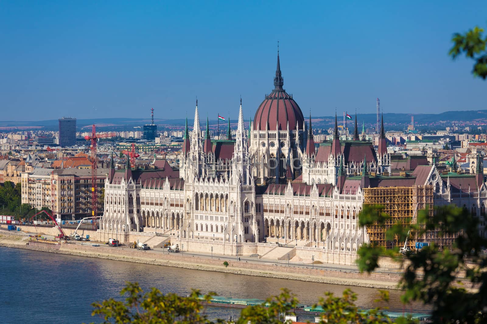 View of Hungarian Parliament Building, Budapest, Hungary