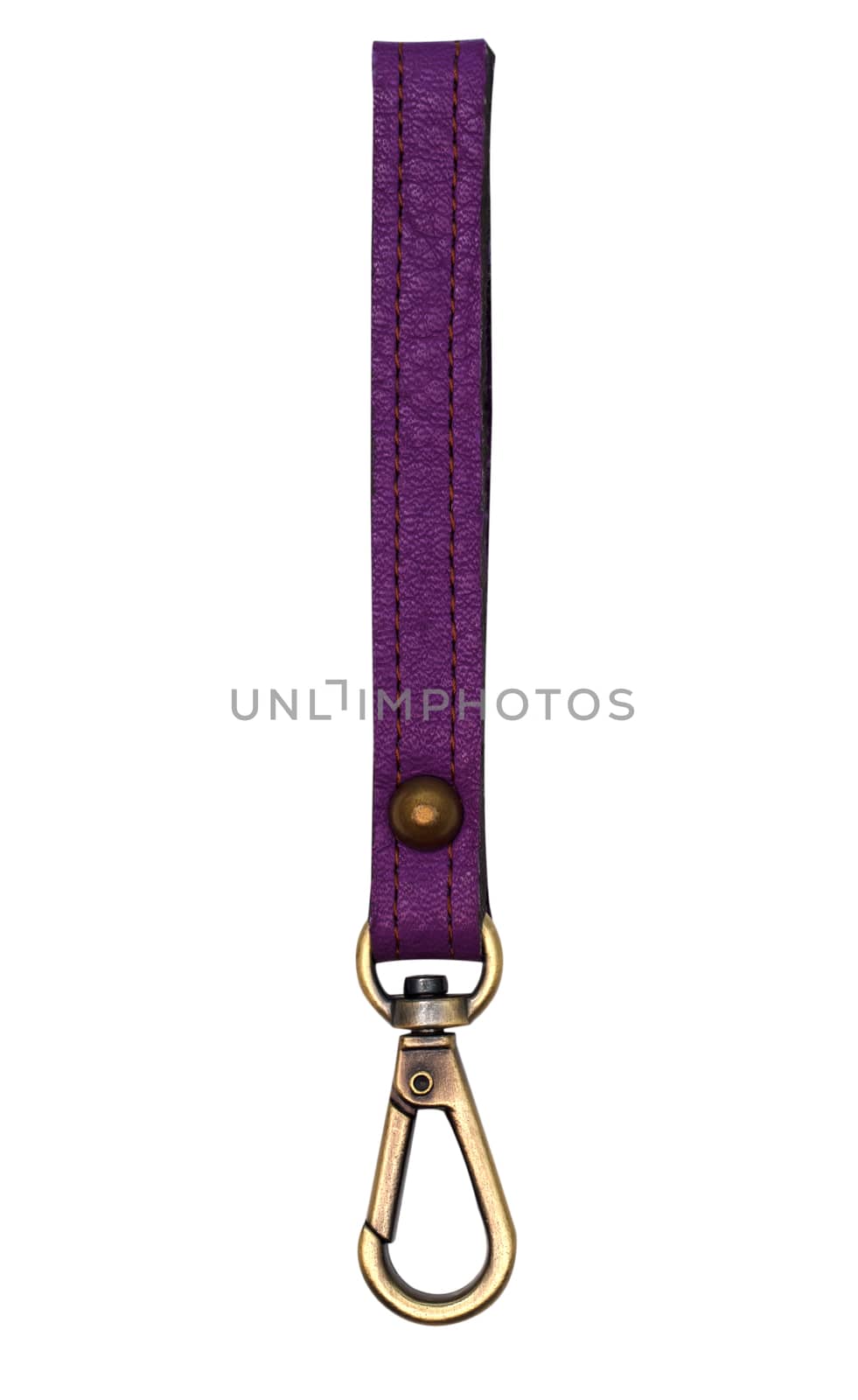 leather key-chain on white background