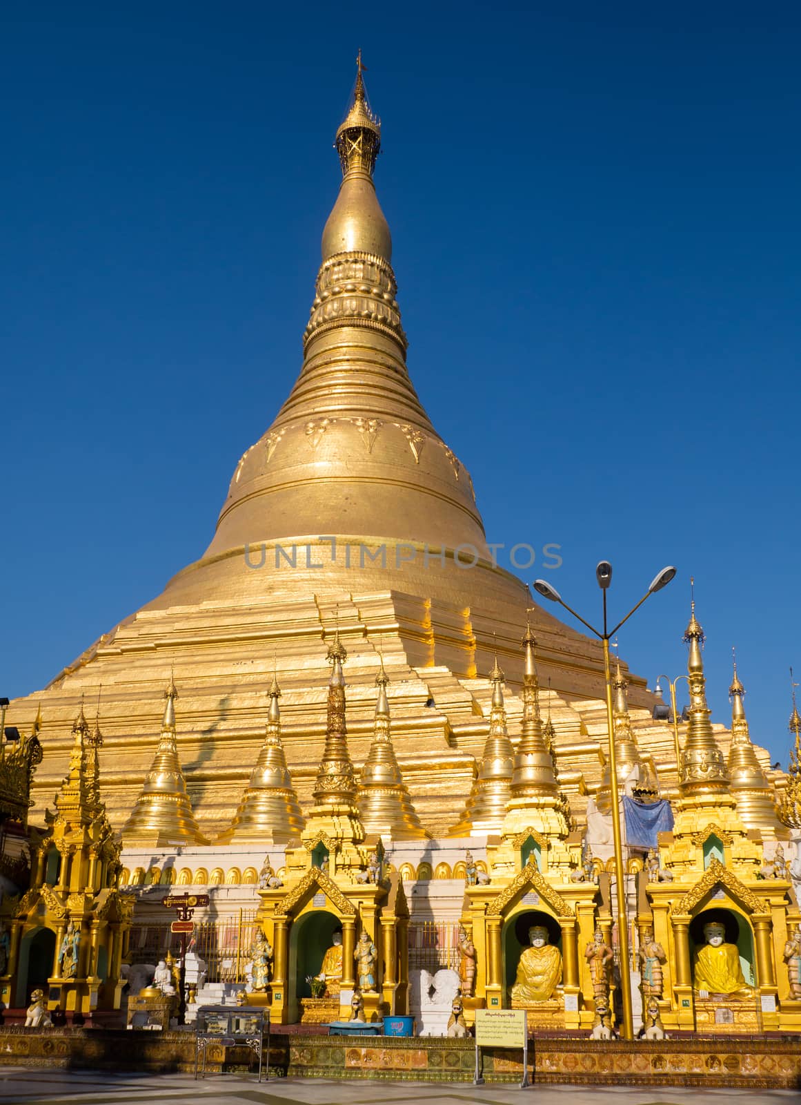 The Shwedagon Pagoda in Yangon, the capital of Republic of the Union of Myanmar.