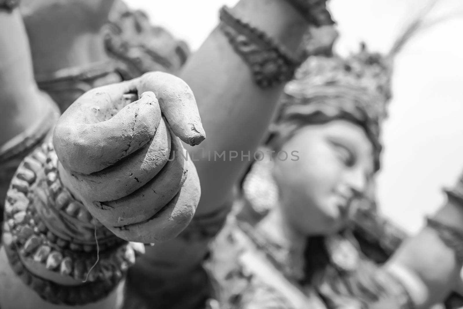 goddess durga hand full of power sculptures