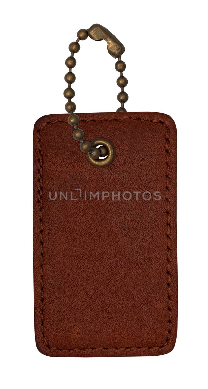 leather tags on white background