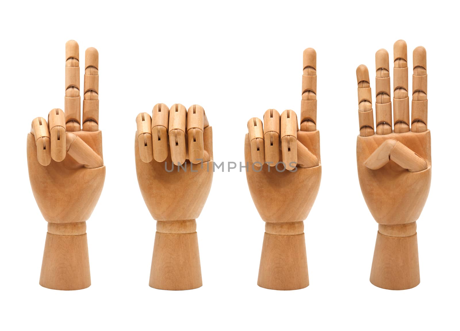 happy new year with wooden hands forming number 2014