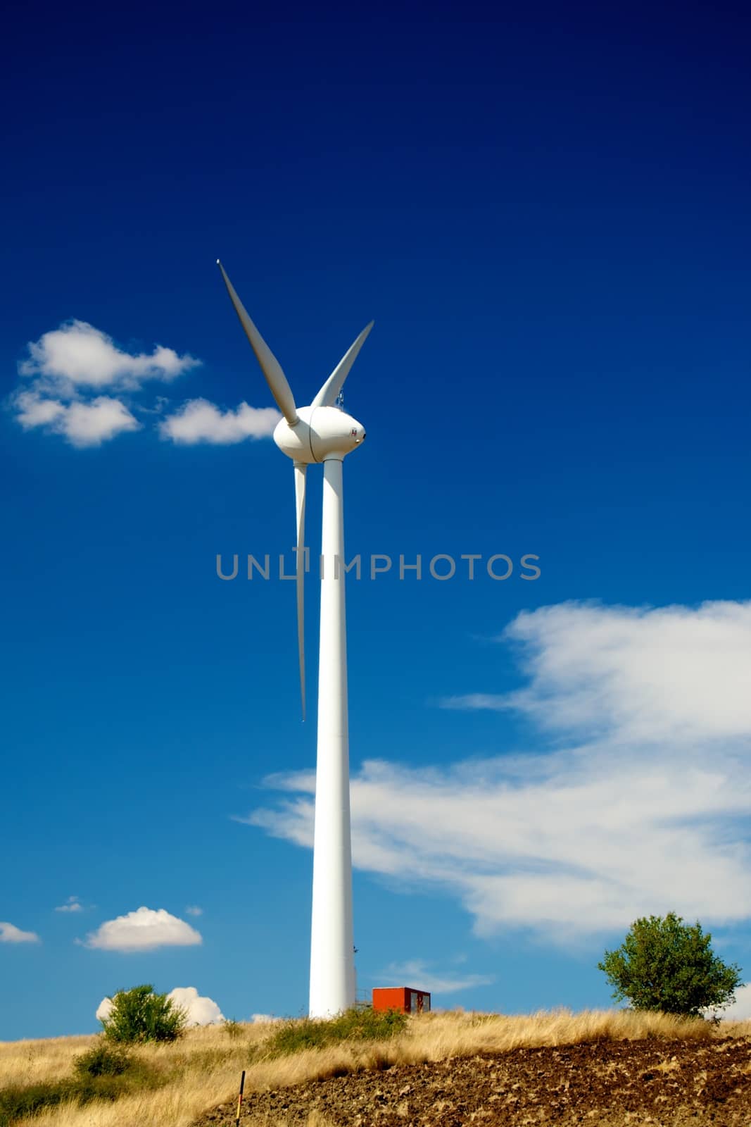 Wind farm over the hills