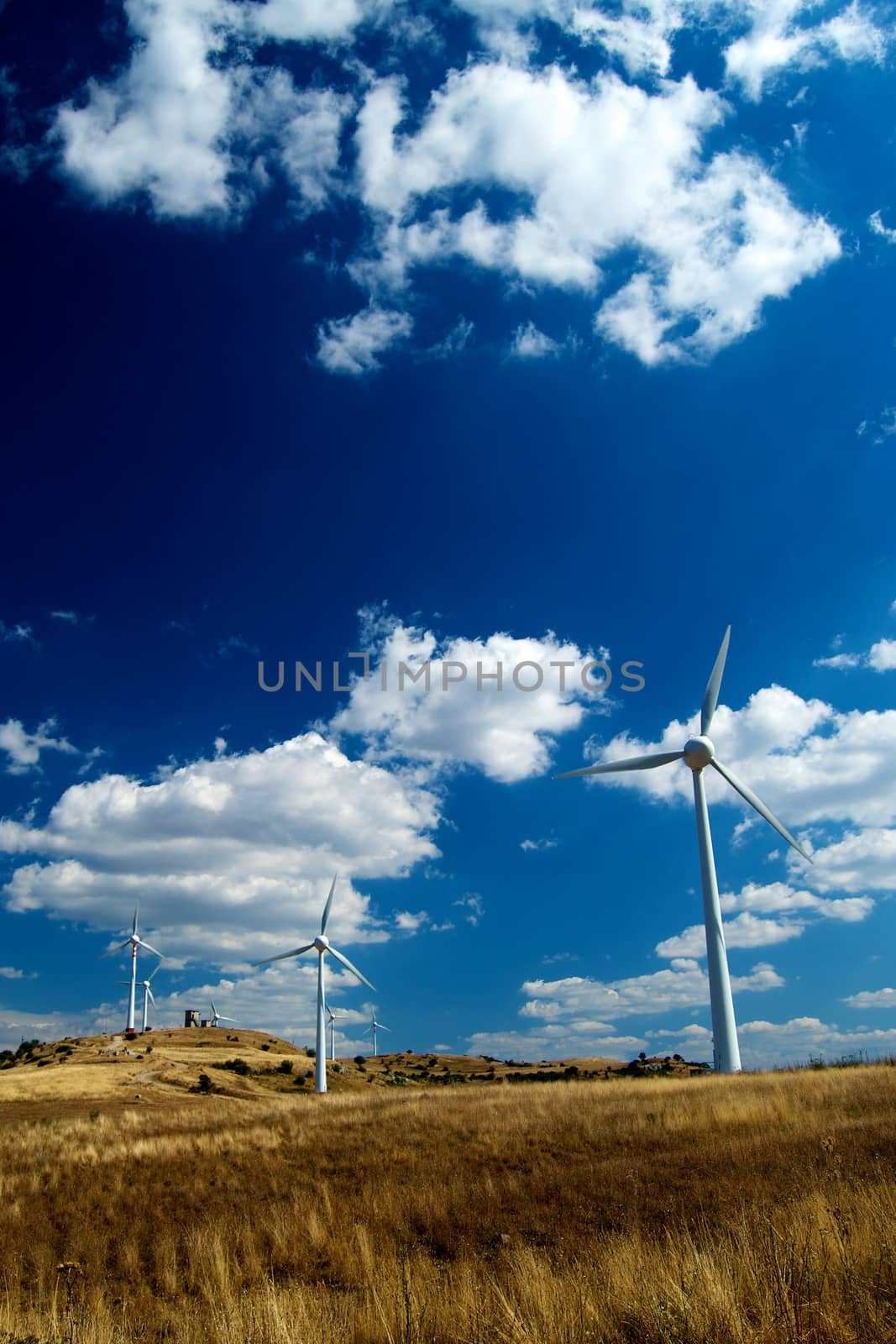 Wind farm over the hills