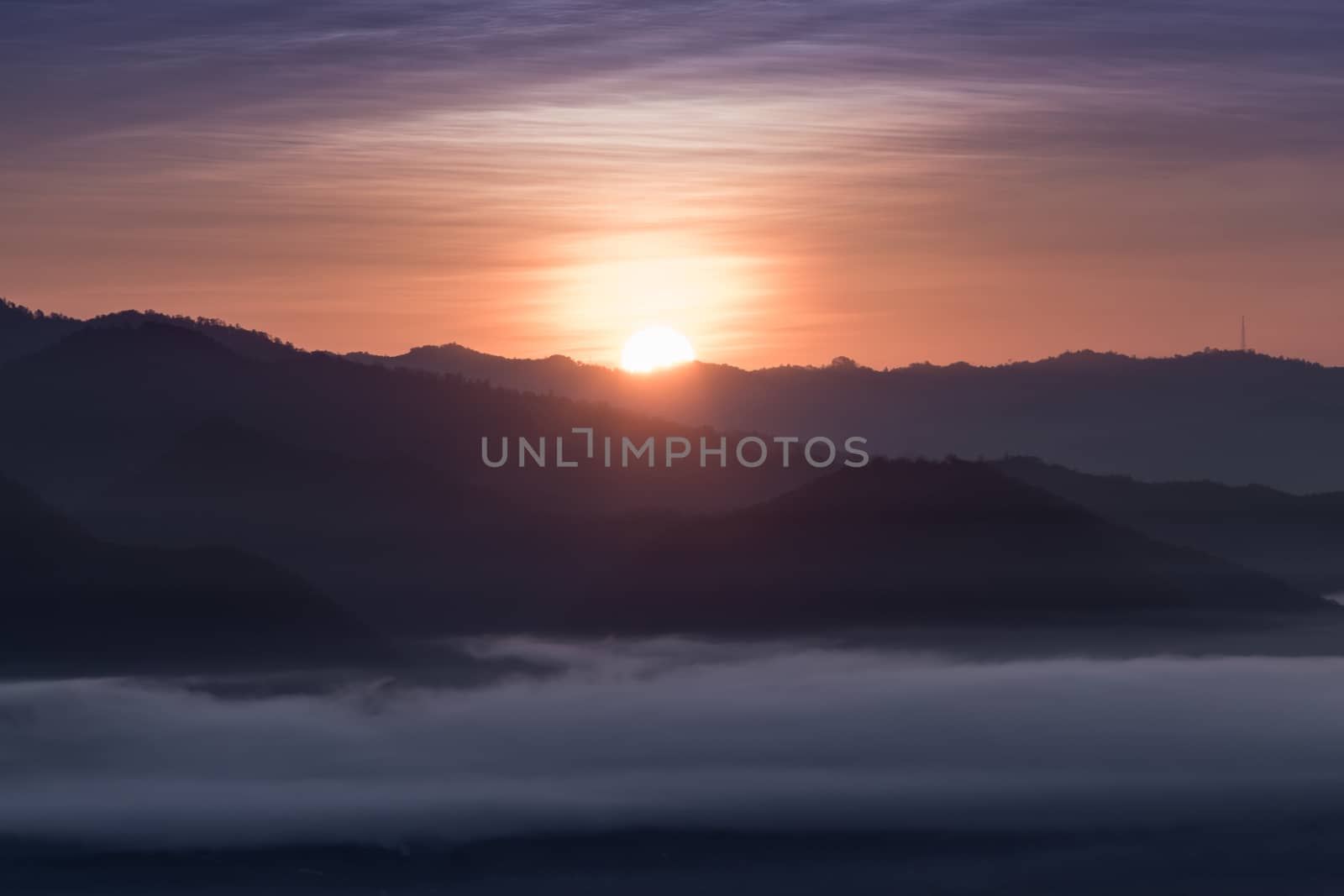 Sunrise view point , doi angkhang , chiangmai , thailand