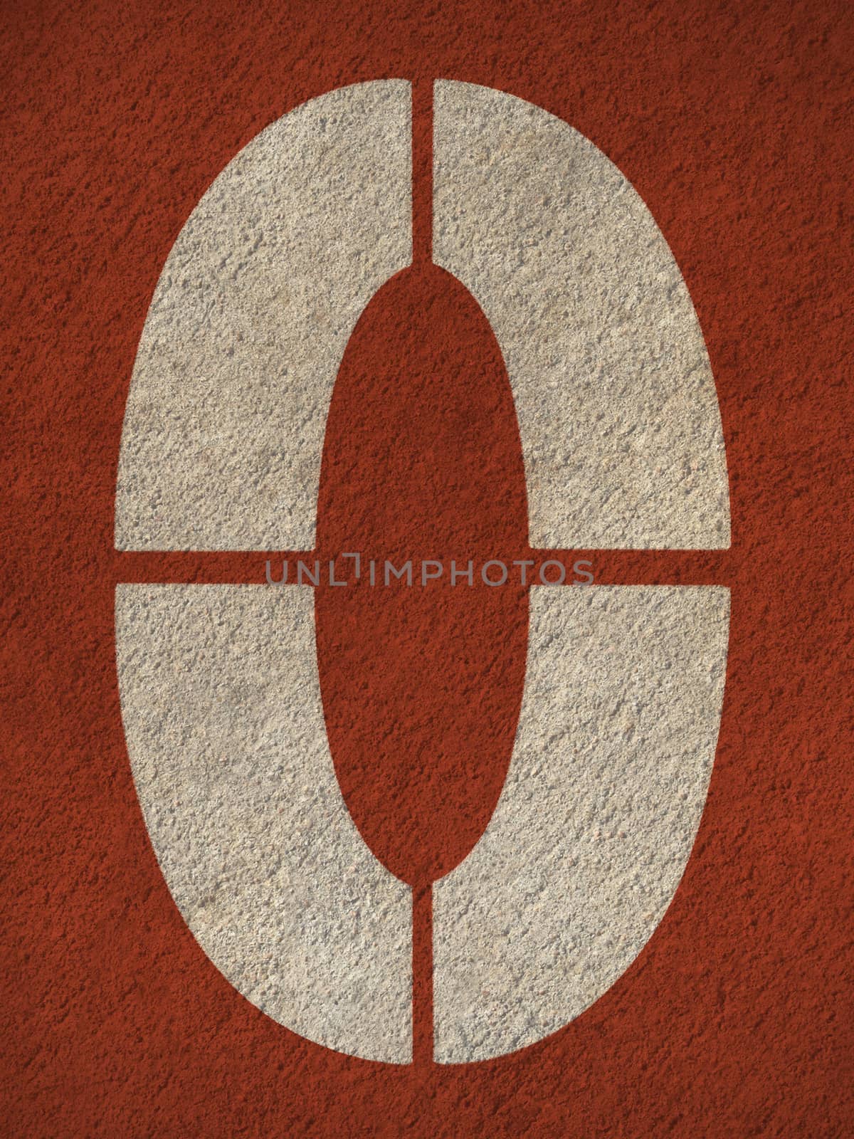 Numbers on red running track