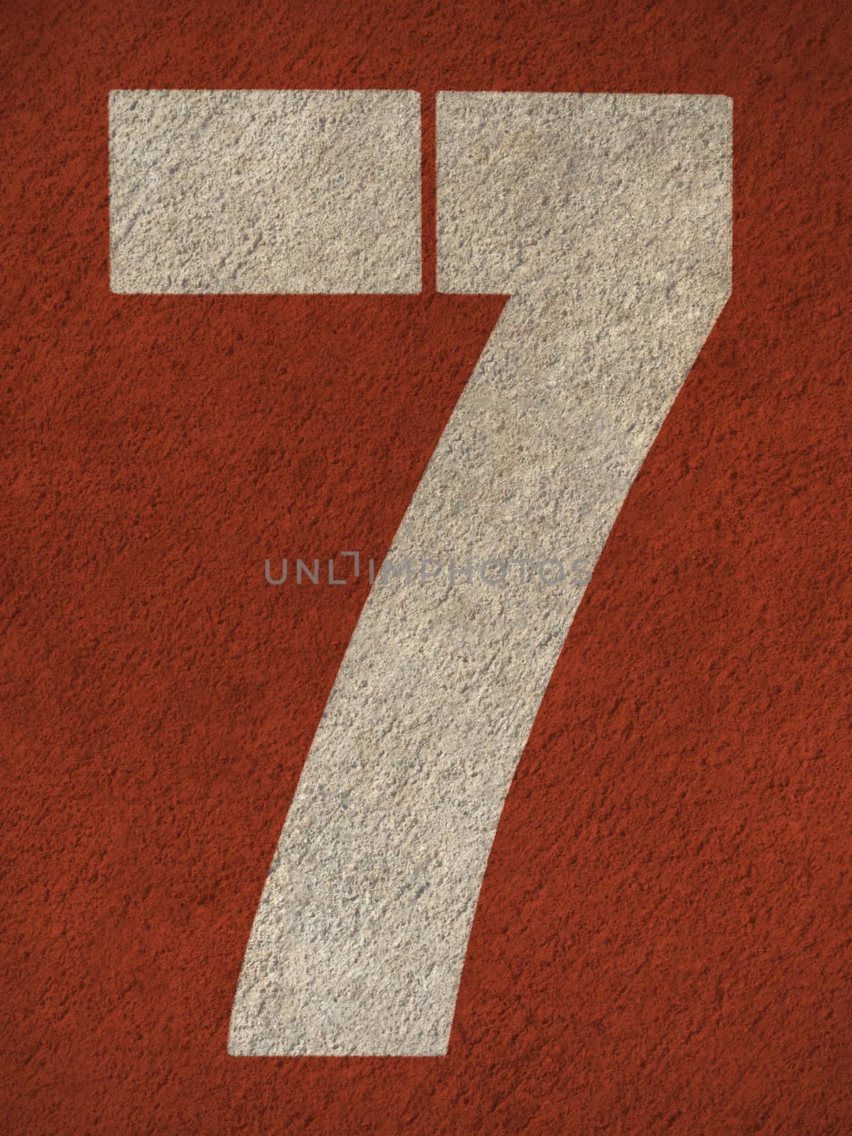 Numbers on red running track