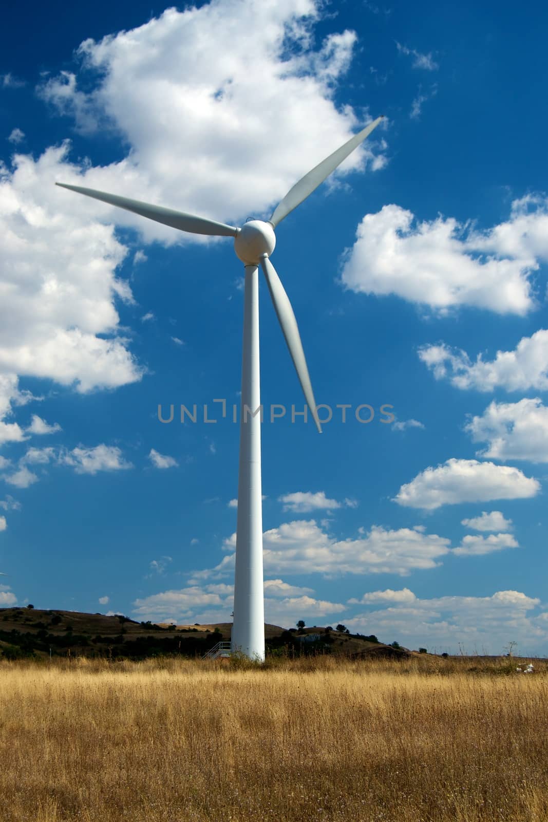 Wind farm over the hills