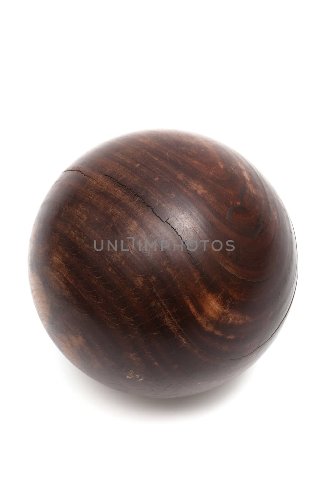 wood ball croquet on a white background
