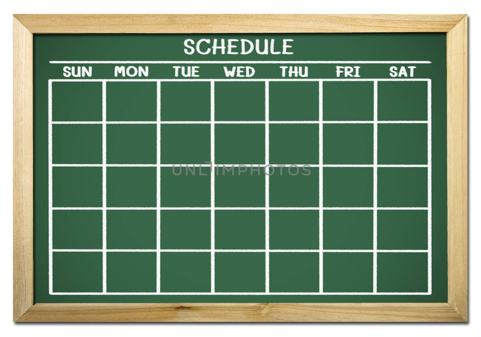 schedule on chalkboard