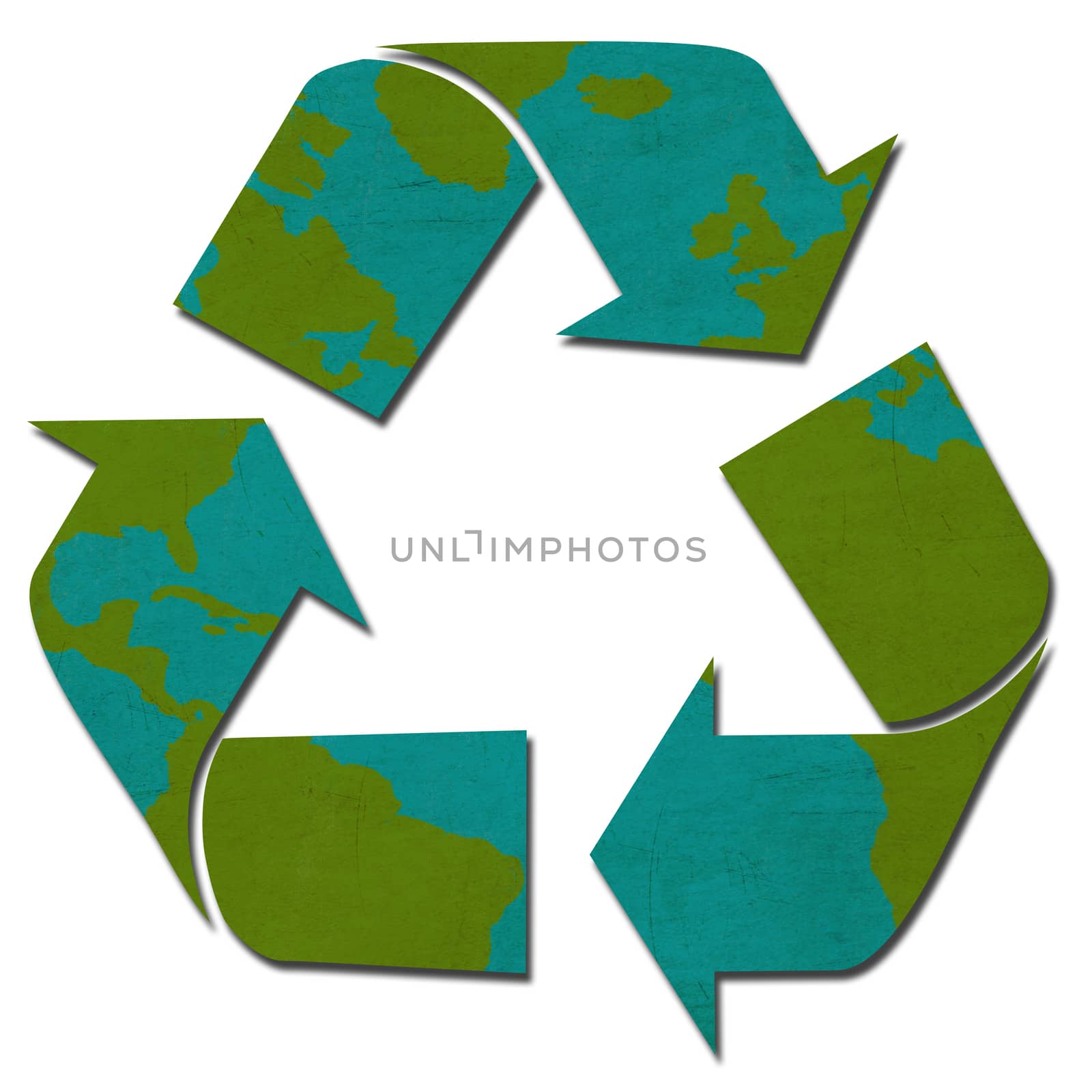world map recycled sign