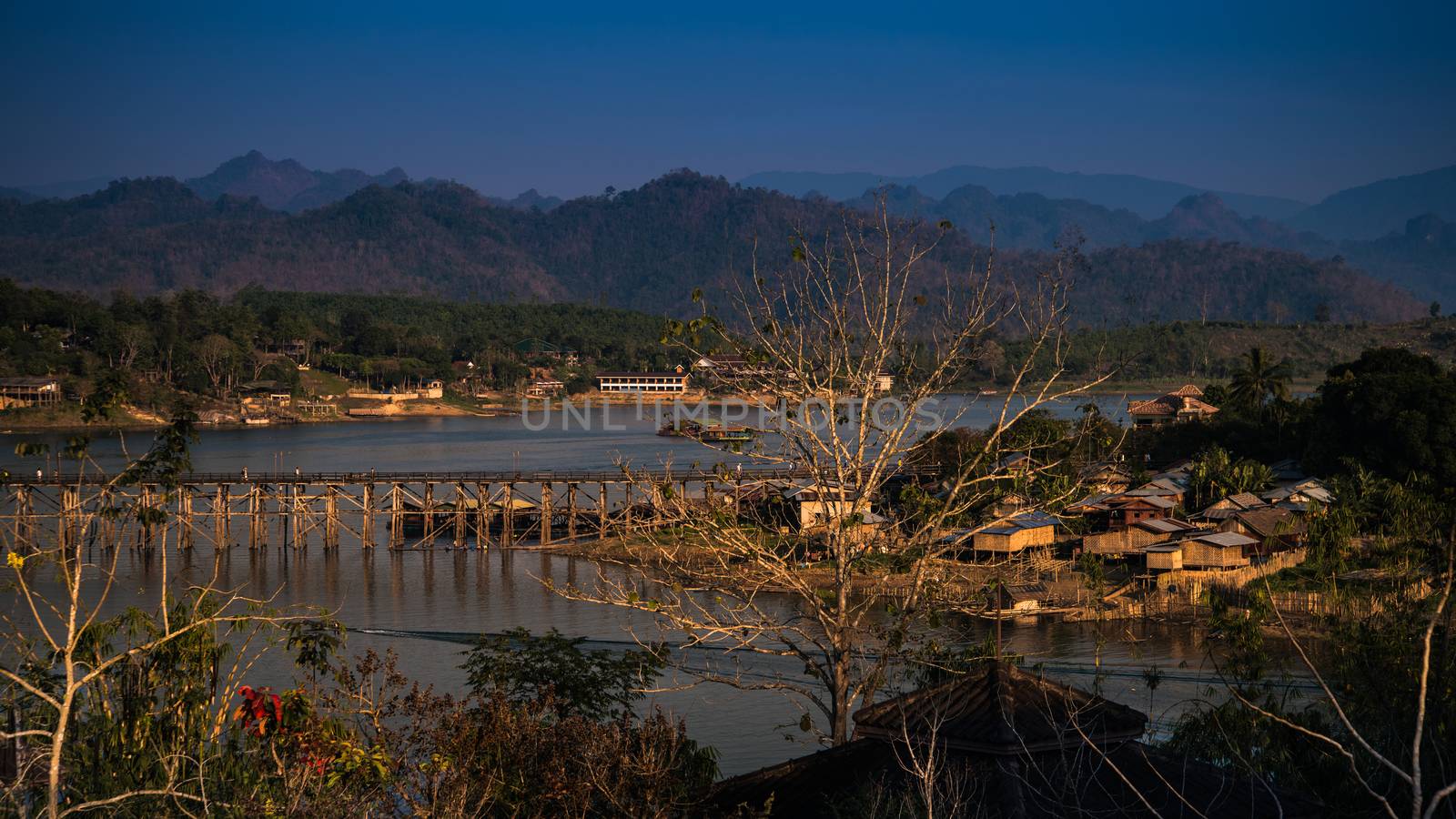 floating Town in Sangklaburi Kanchanaburi Thailand