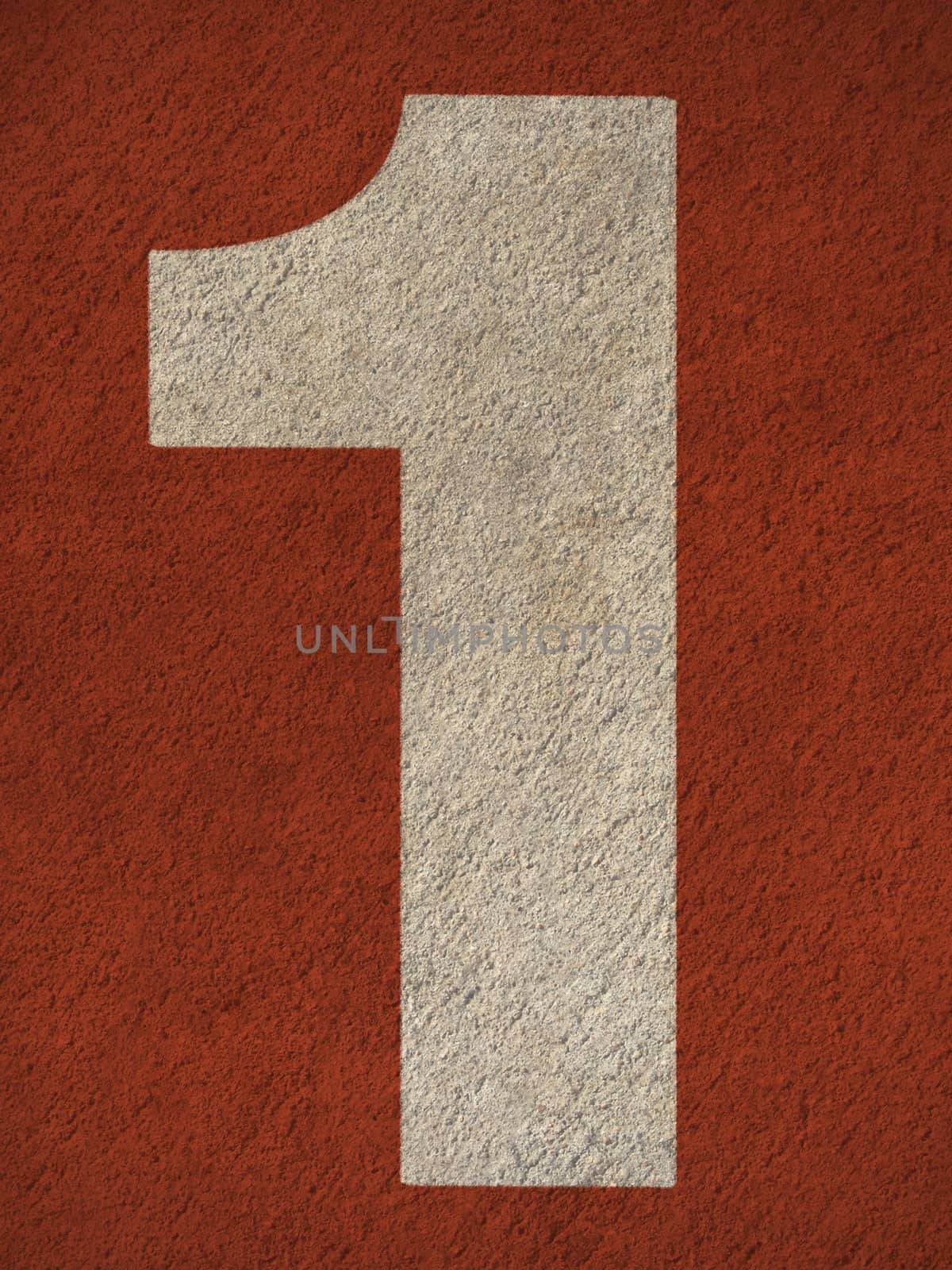Numbers on red running track