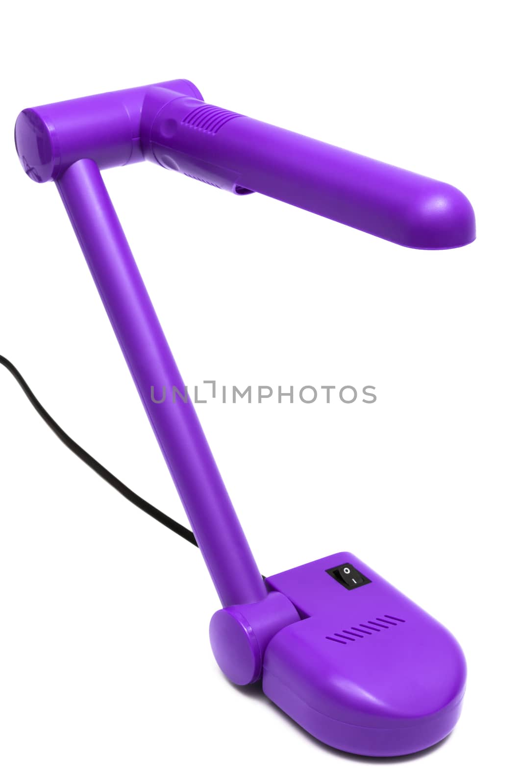 purple modern lamp on a white background