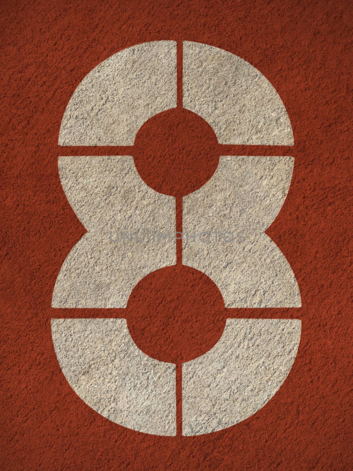 Numbers on red running track