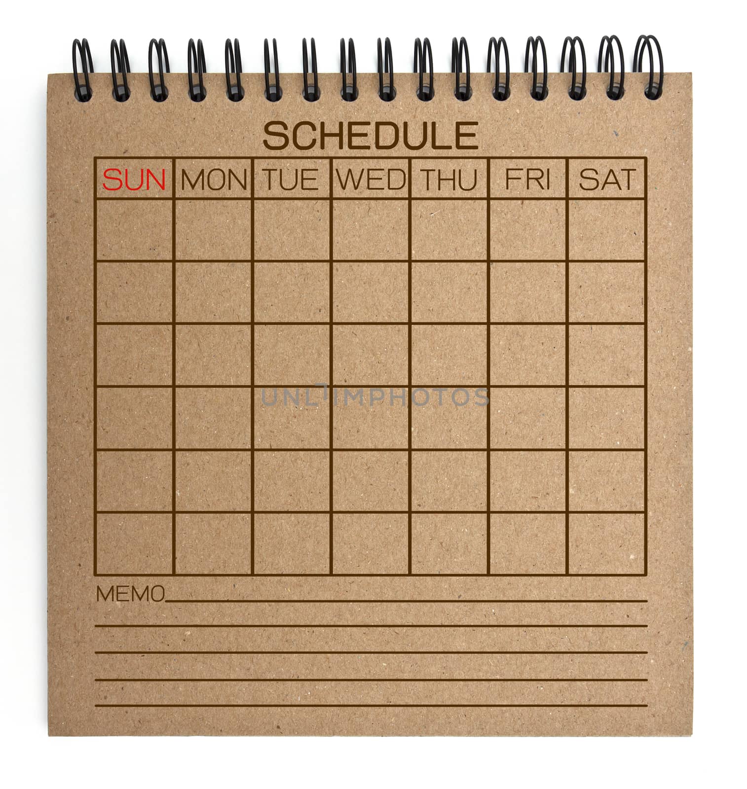 brown schedule notebook