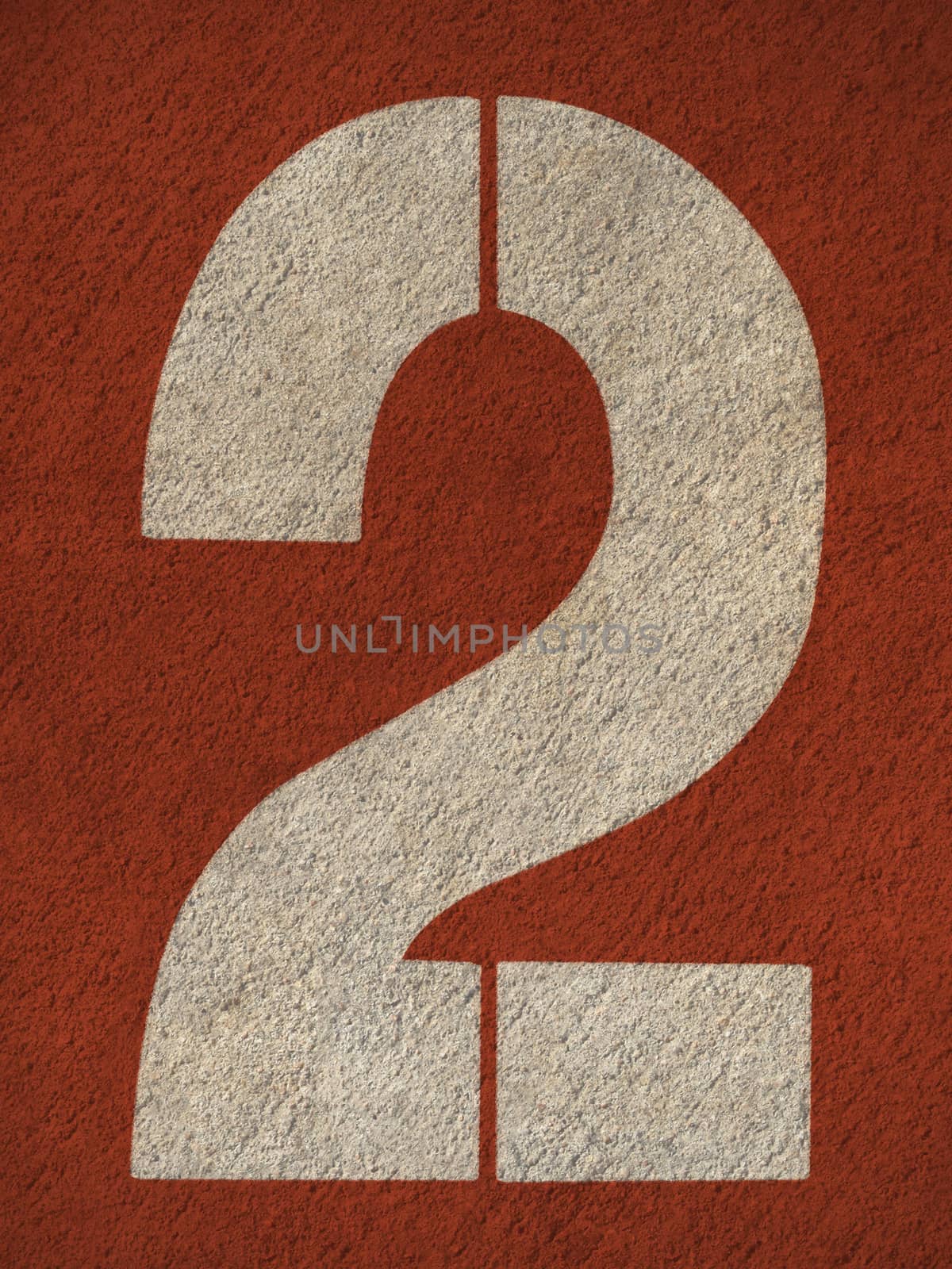 Numbers on red running track