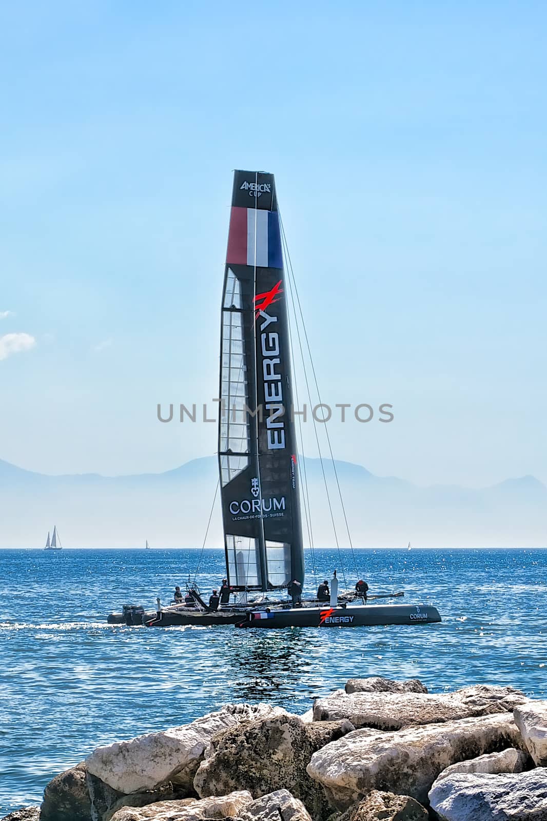 Energy Team Catamaran (France) in Naples during America's Cup World Series 2013