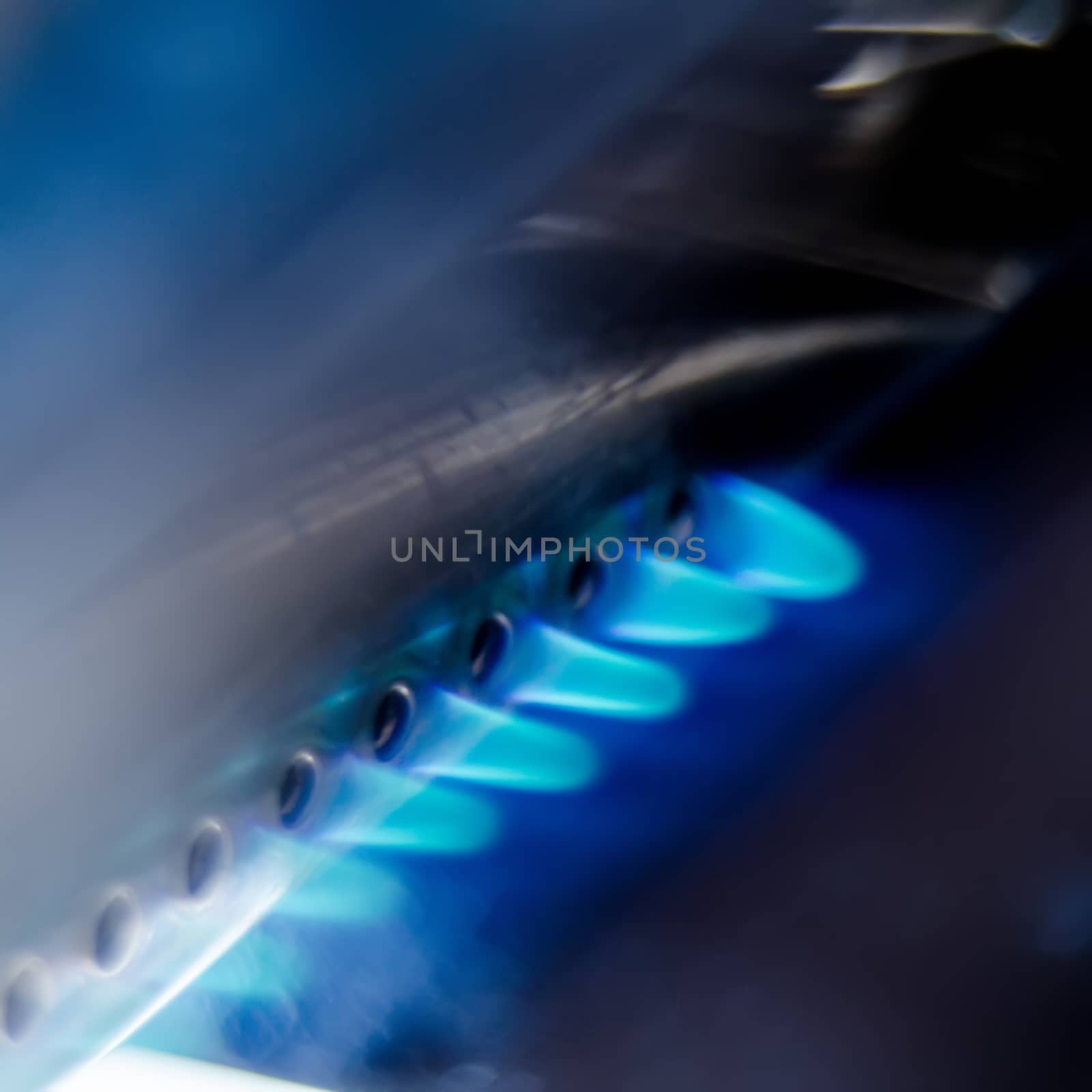 gas flames of an outdoor grill