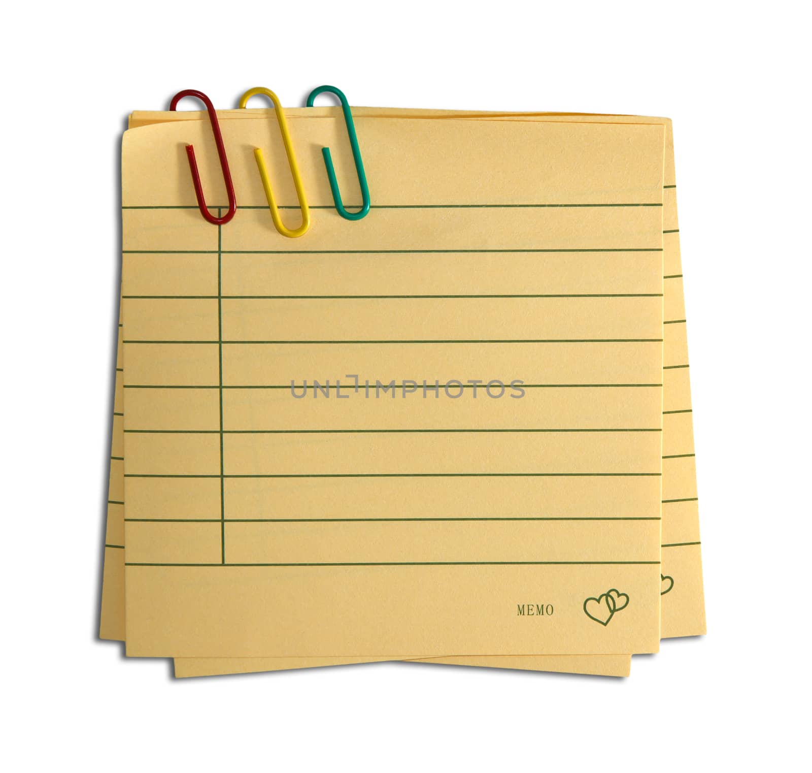 textured paper notes with clip