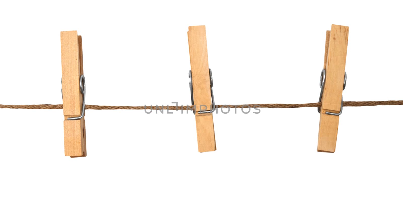three clothespins on rope