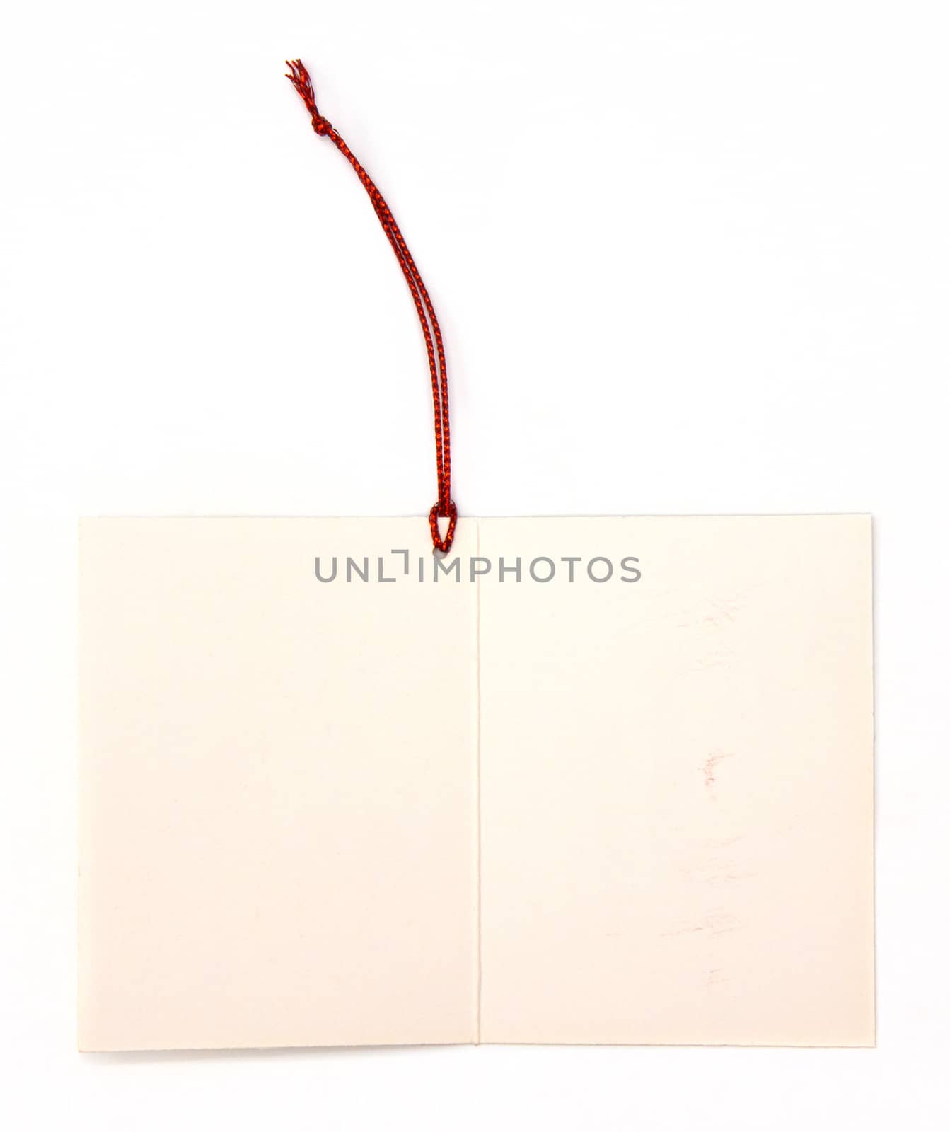 Blank tag tied with brown string