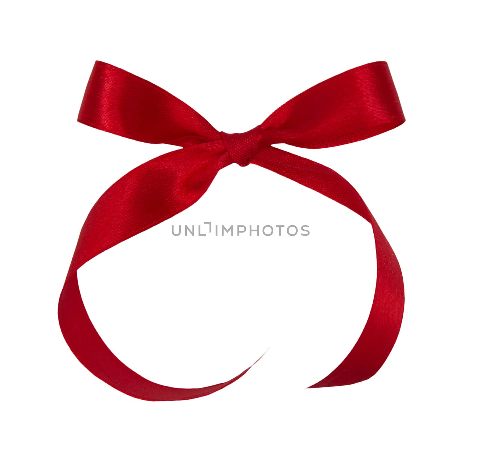 various a silk ribbon knot on white background