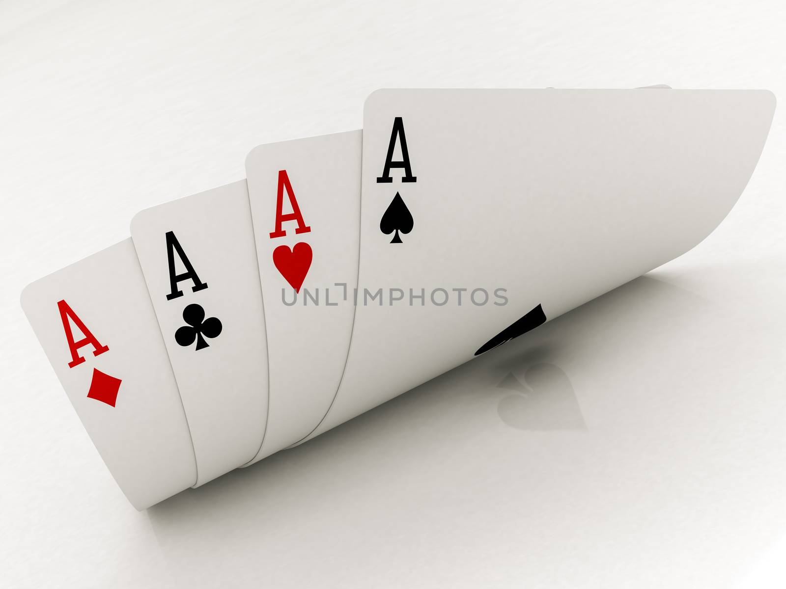 four aces cards on a white background