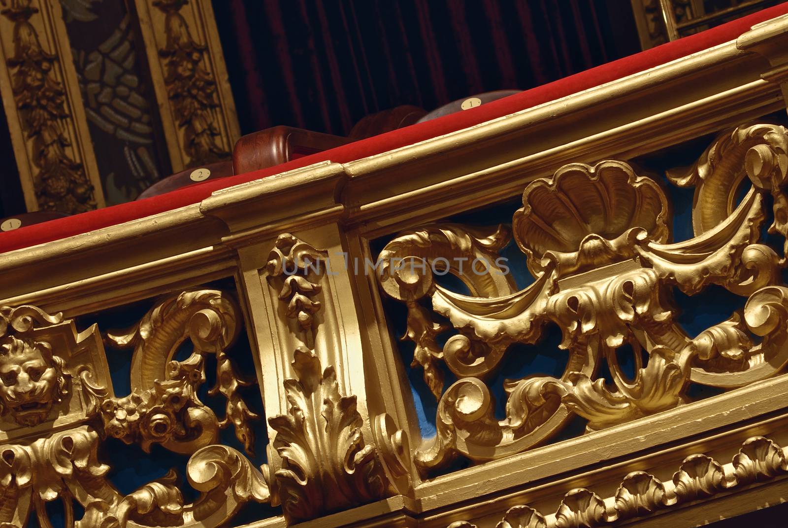 Balcony of the hall in the old theatre