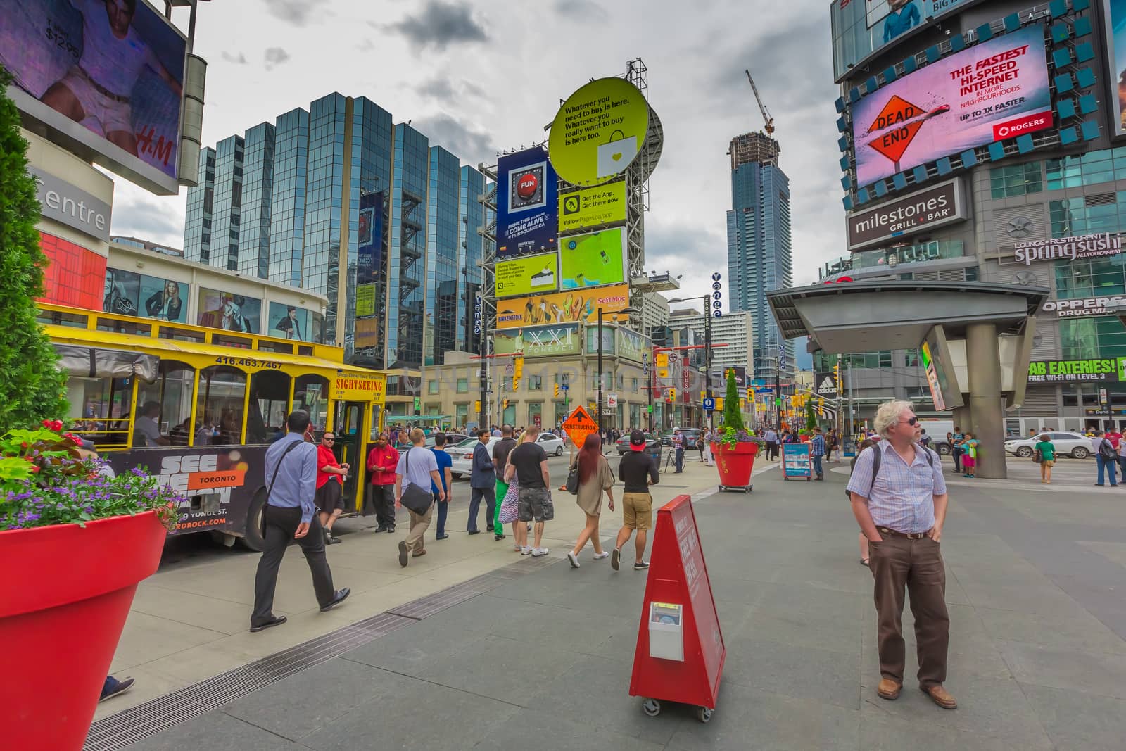 A lot of traffic in Toronto city, Ontraio, Canada.