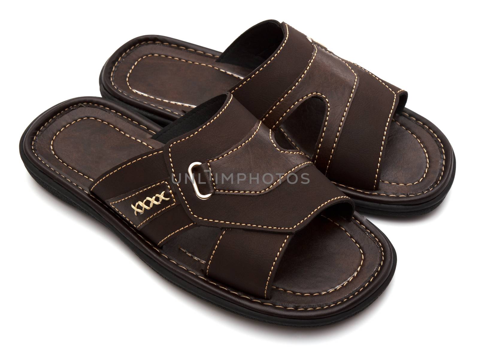 New men's fashion sandals isolated on white