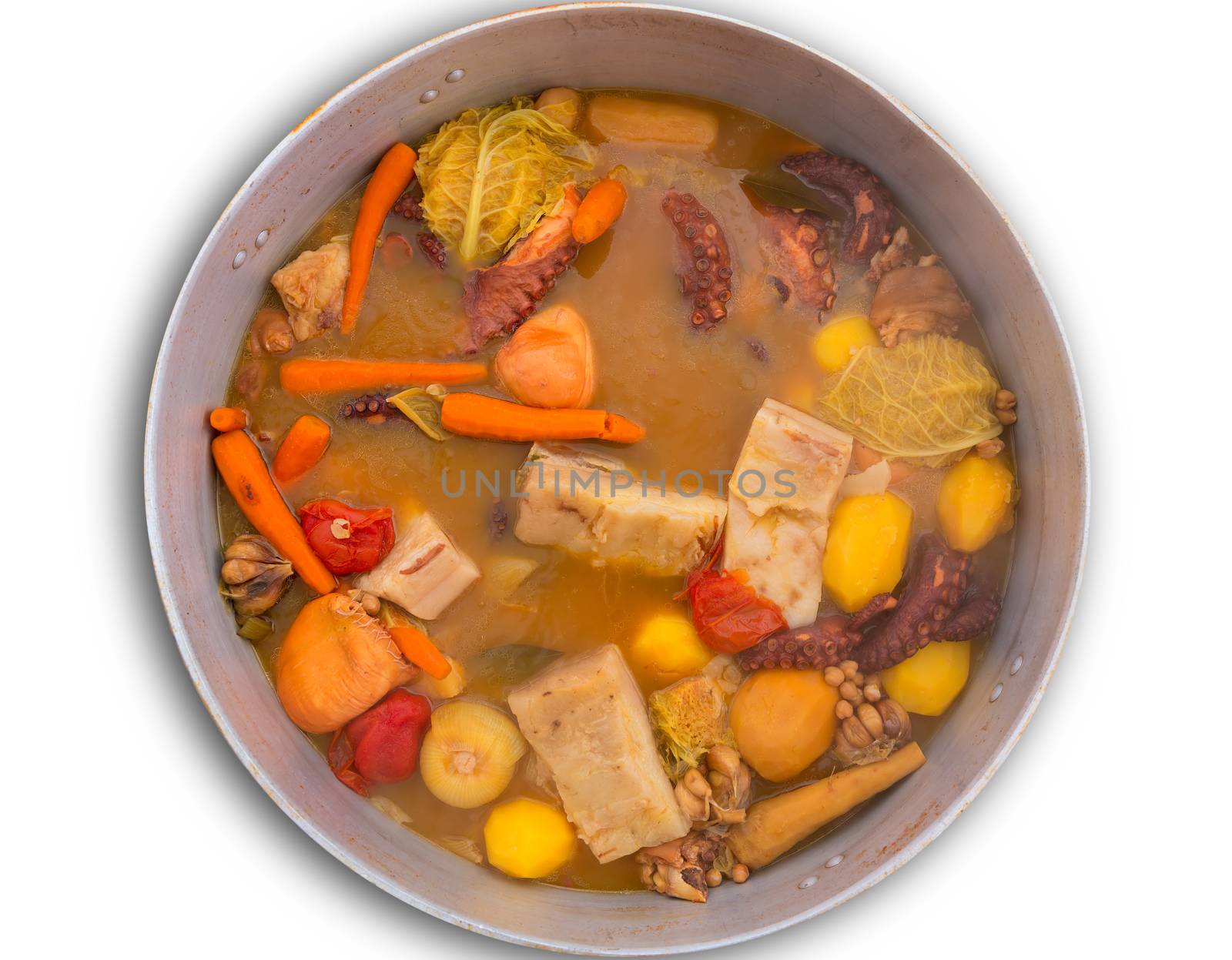 Octopus stew from mediterranean traditional recipe in Alicante spain