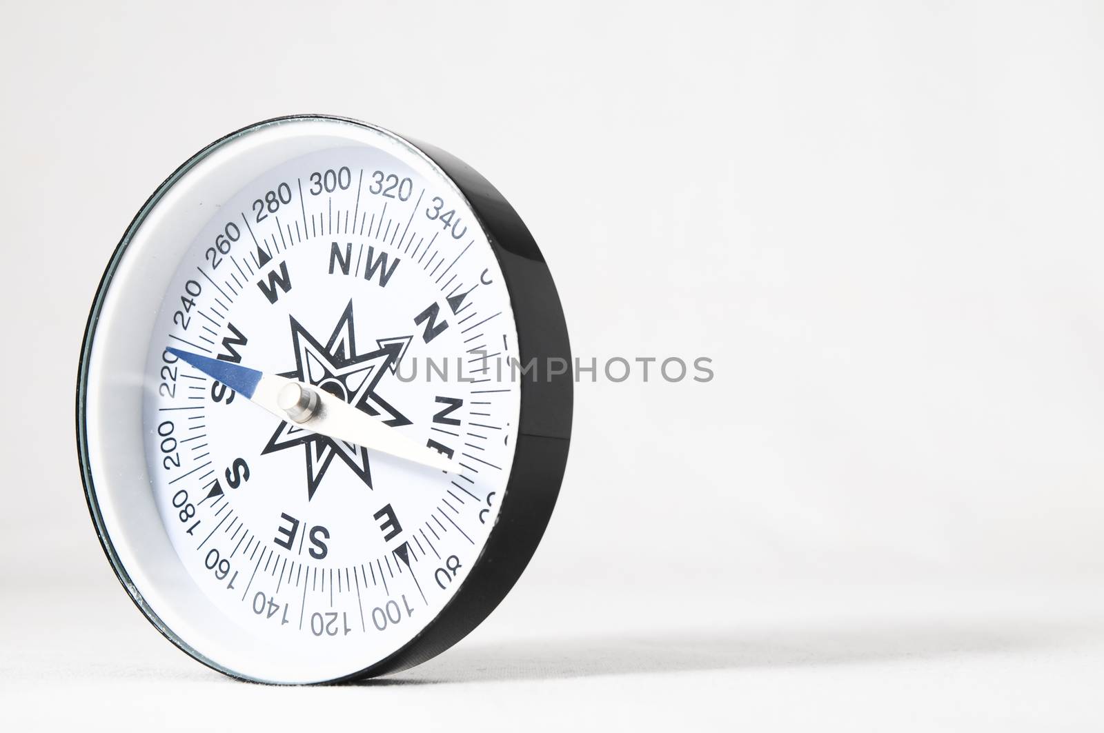 Orientation Concept - Analogic Compass on a White Background