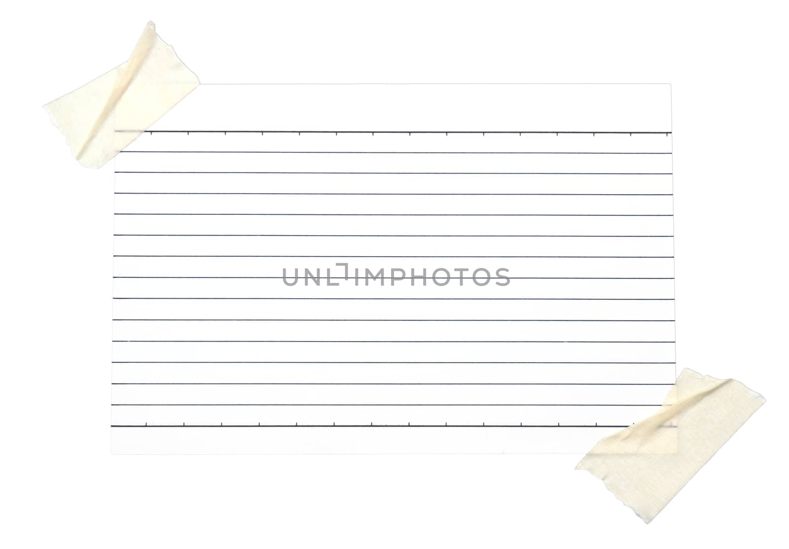 piece of lined paper stuck with tape