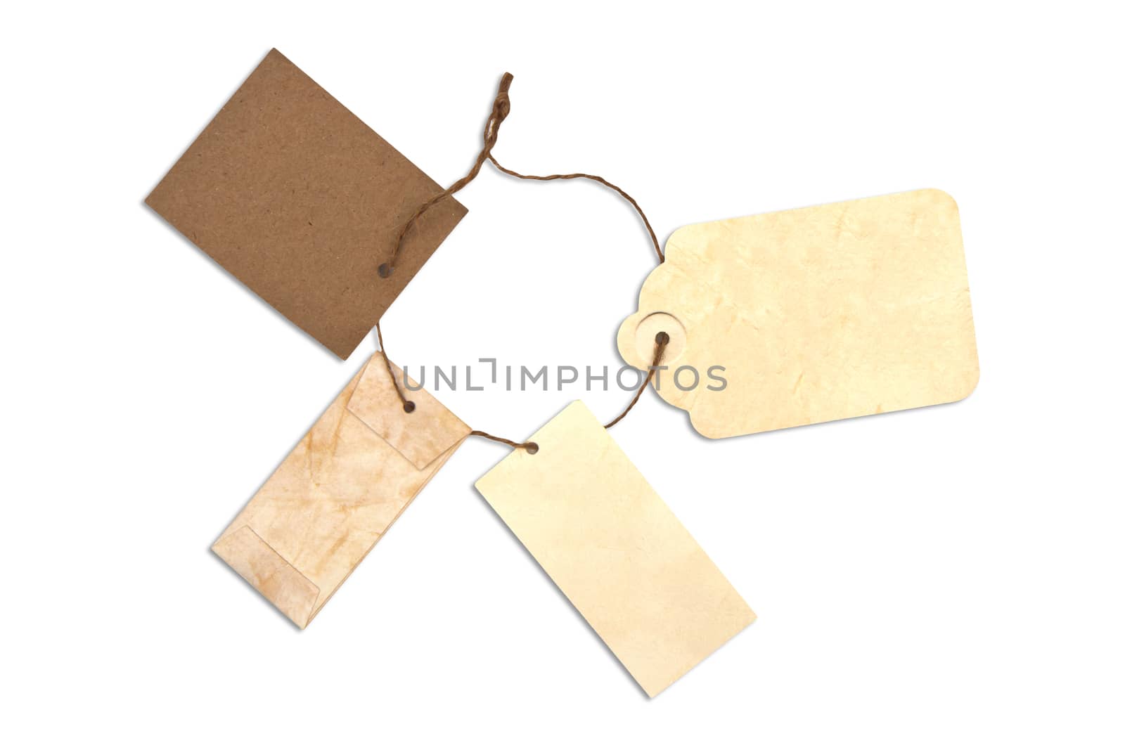 Blank tag tied with brown string